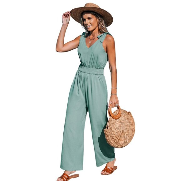 Cupshe Other - NWT Cupshe Womens Cover Up Tie Shoulder Jumpsuit Soft Green M